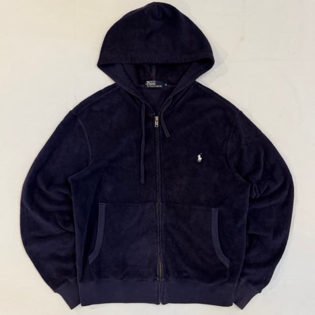 희귀) 폴로 랄프로렌 일본판 벨벳 타올 후드집업 퍼플