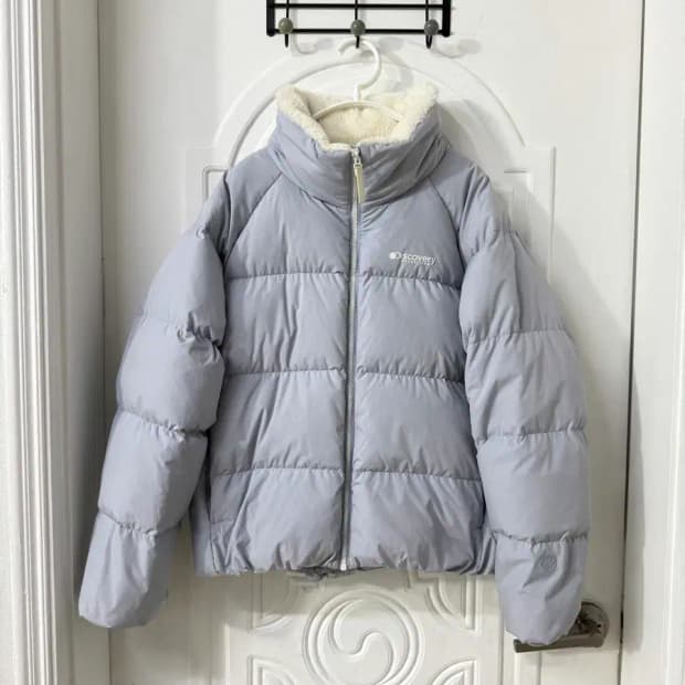 95 사이즈 여성 디스커버리 올리브 다운 숏패딩