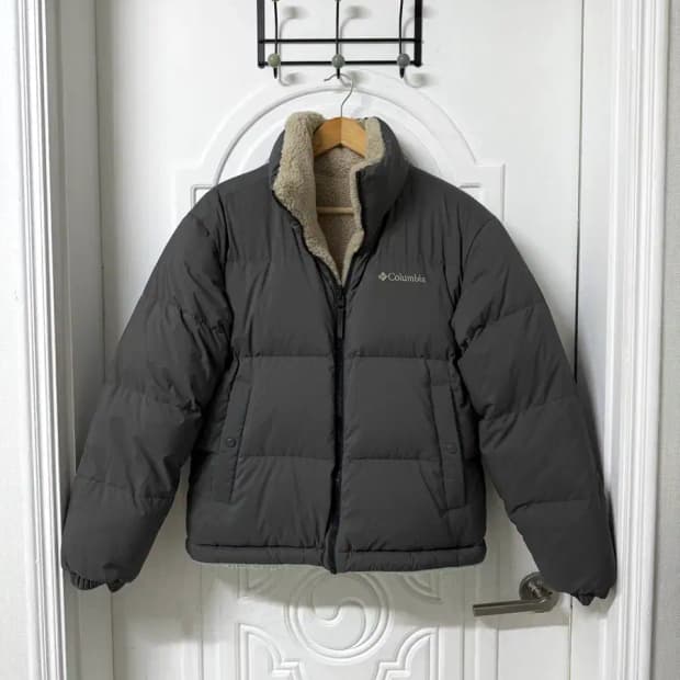 95사이즈 남성 콜롬비아 리버시블 구스다운 패딩 뽀글이