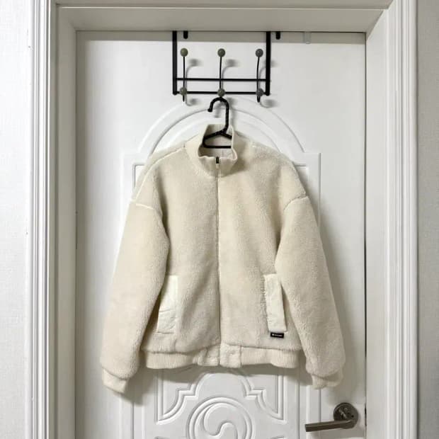 90사이즈 여성 스노우피크 뽀글이 후리스 집업 크림색