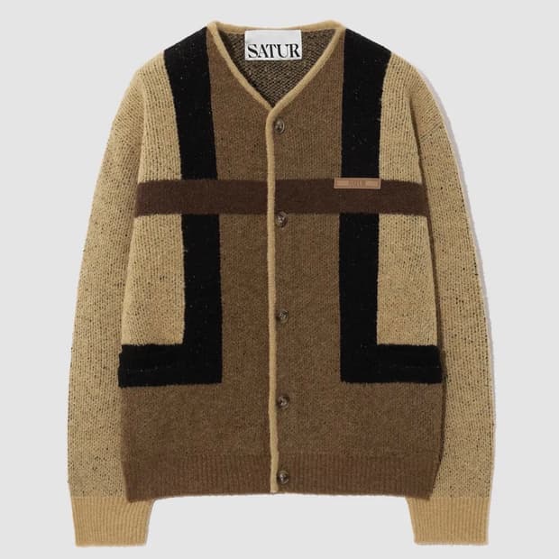 세터 울 가디건 베이지 브라운