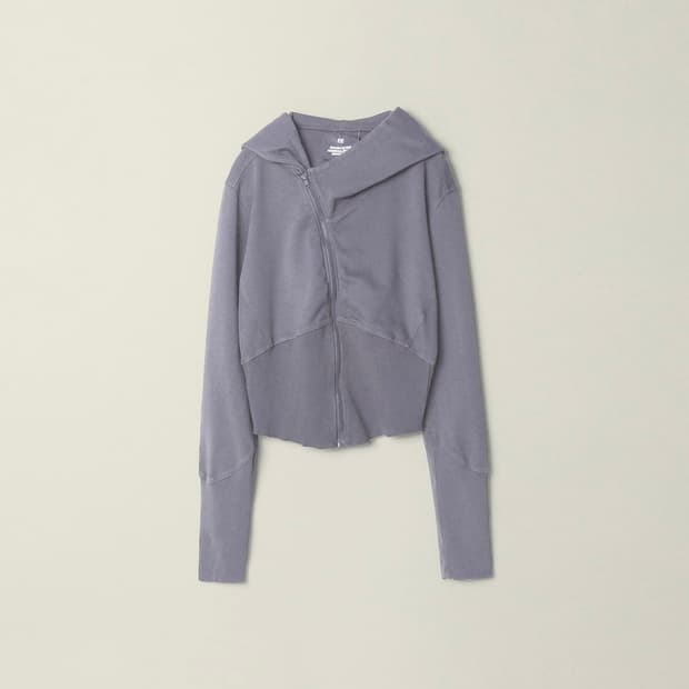  EE GARMENT DYED CURVED HOODED SWEAT