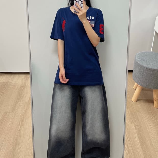 폴로 랄프로렌 USA 성조기 빅포니 네이비 반팔 티셔츠