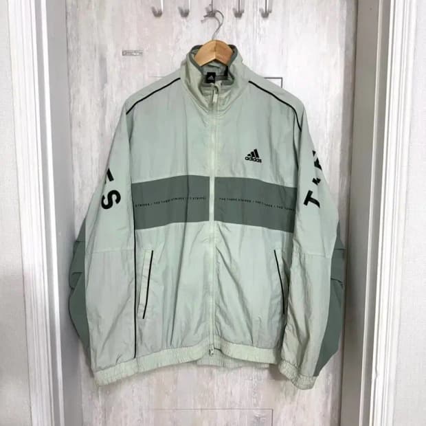 남성 M (100) / 아디다스 오버핏 우븐 바람막이