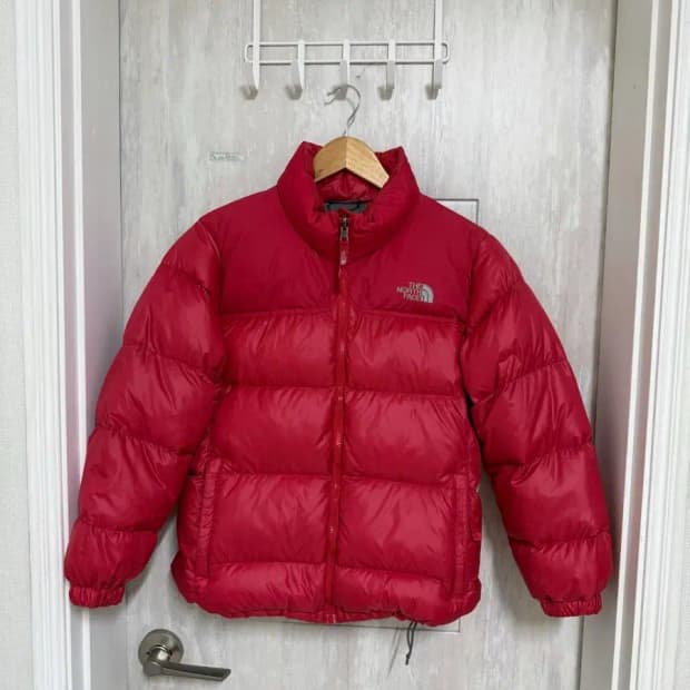 85 M / 노스페이스 레드 눕시 패딩