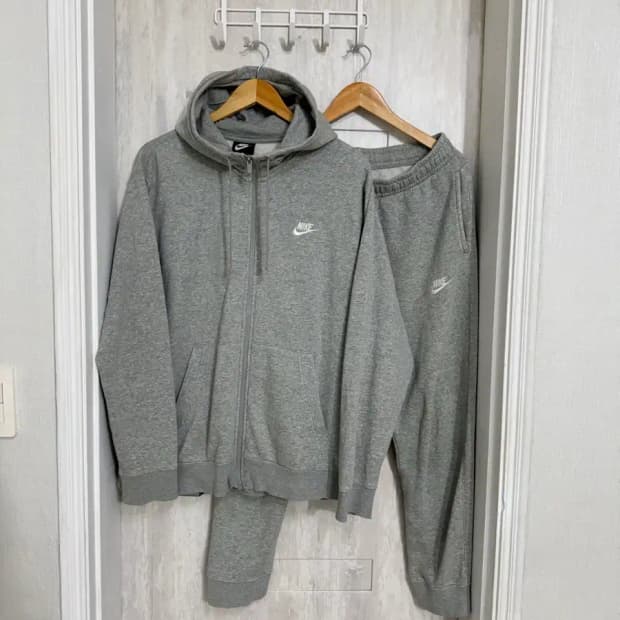 남성 L-XL / 나이키 후드집업(XL) 조거팬츠(L) 그레이 셋업 세트