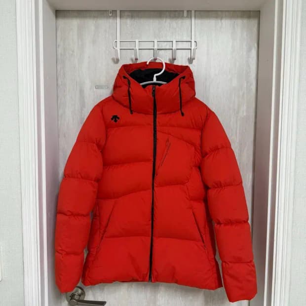 여성 90 / 데상트 덕다운 숏패딩 오렌지