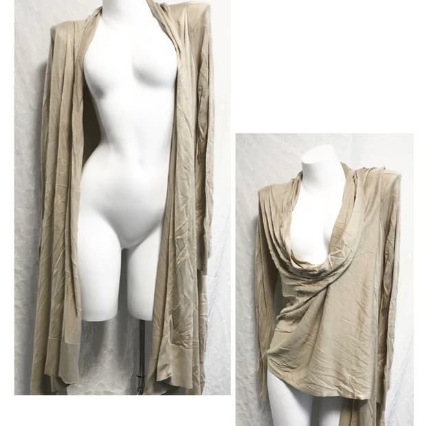 빈티지 DKNY 아카이브 언발 드레이프 롱 가디건