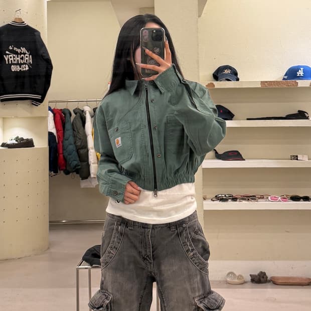 칼하트 리메이크 크롭 그린 셔츠 U866 