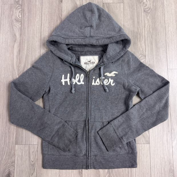 홀리스터 슬림핏 후드집업 그레이