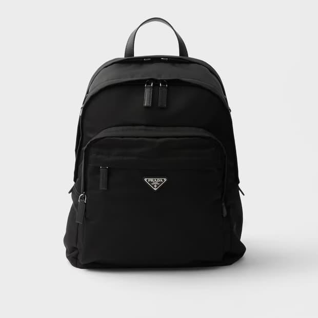 [OS] 프라다 리나일론 및 사피아노 레더 백팩 블랙