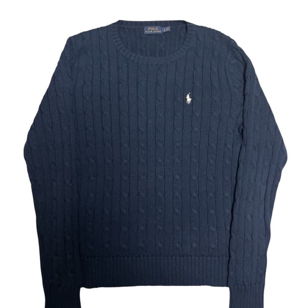 [정품] 폴로 랄프로렌 네이비 케이블 꽈배기 니트 L