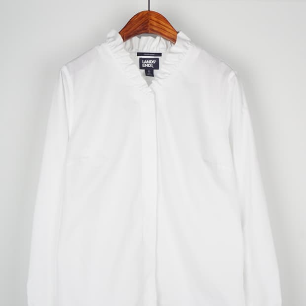 LANDS' END frill shirt