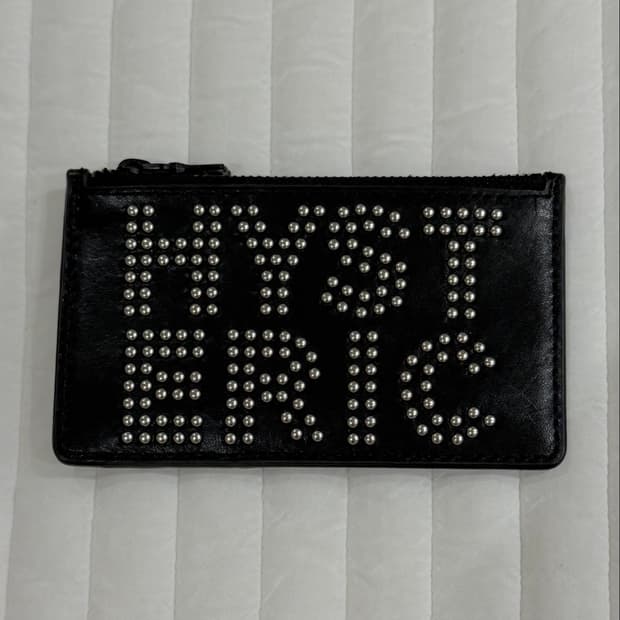 Hysteric Glamour stud zipped card case