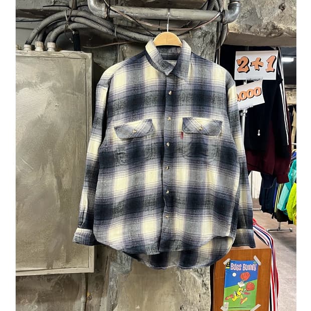 빈티지 Seahop 포켓 체크 셔츠 #csz3675