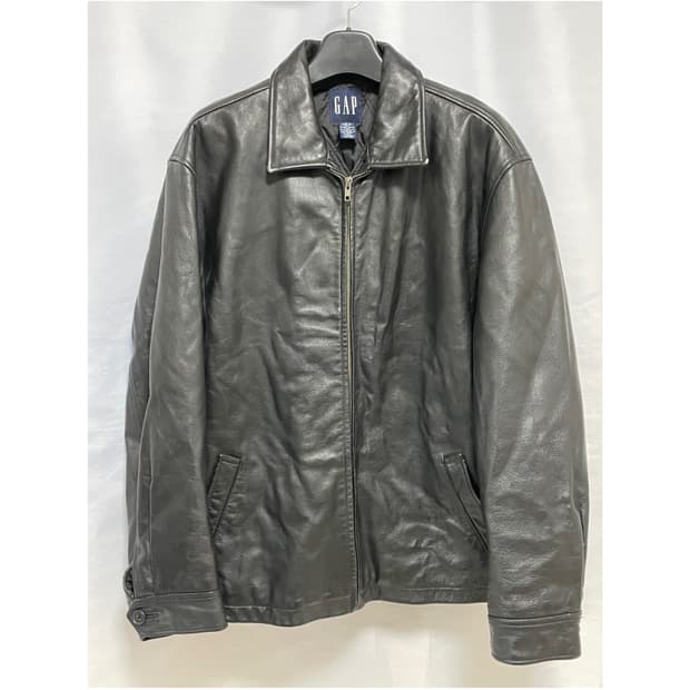 [D.O Archives] 90s 올드갭 레더 싱글라이더자켓 블랙(XL)