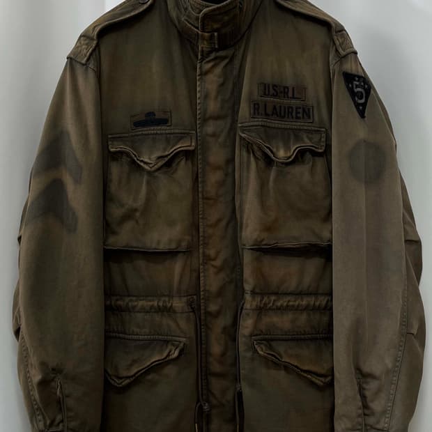 폴로 랄프로렌 이진욱 M65 페이더 브라운 컴뱃 필드자켓