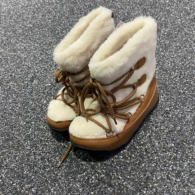 빈티지 브라운 양털 미들 부츠 B3580