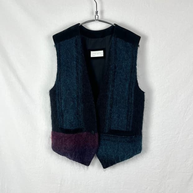 Vintage(Made in canada) 모헤어 도킹 레더 베스트 