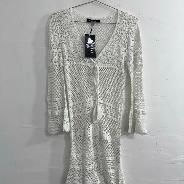 egoist white crochet dress