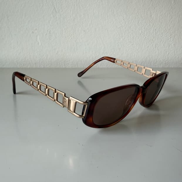 90s 펜디 메탈 템플스 오벌형 선글라스