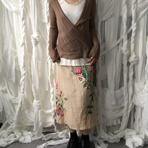 Tied wrap knit sleeve