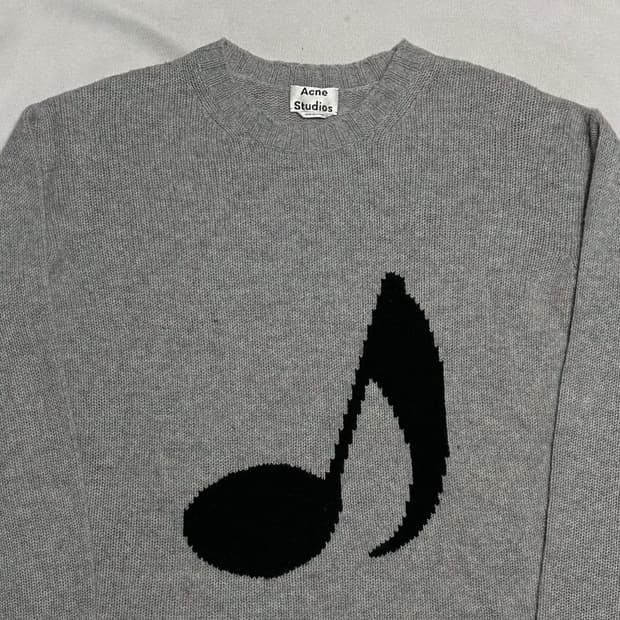 S 아크네 스튜디오 음표 자수 울 니트