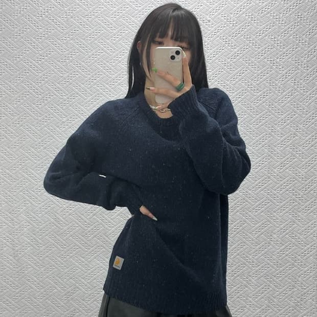 칼하트 WIP 앙글리스틱 빈티지 캐주얼 오버핏 울 니트 M C09336