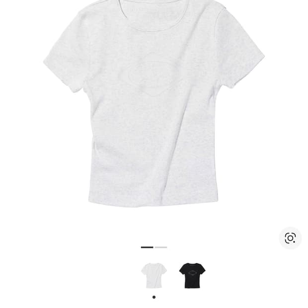 미스치프 롬버스 피티드 크롭 탑 화이트 멜란지