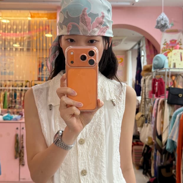 빈티지 파스텔 플로럴 스카프