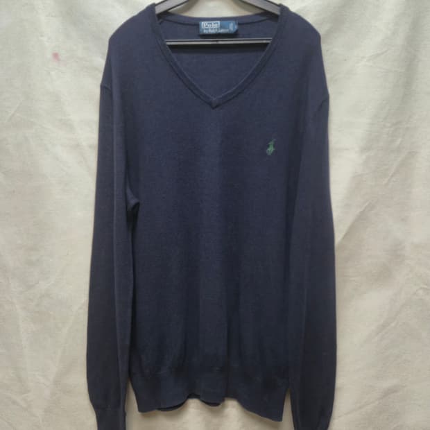폴로 캐시미어혼방 브이넥 니트