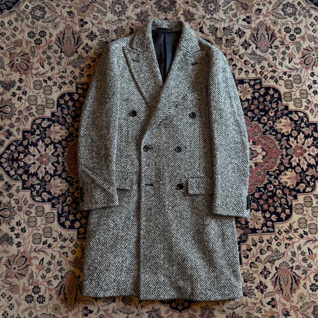 맨온더분 도네갈 트위드 더블 브레스티드 코트 100