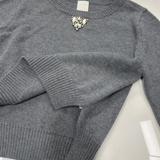 새) 오즈세컨 브로치 니트