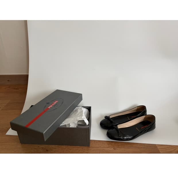 Prada patent flat shoes