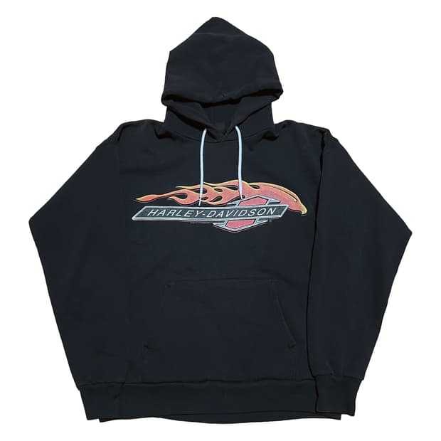 [L] 할리데이비슨 플레임 로고 후드