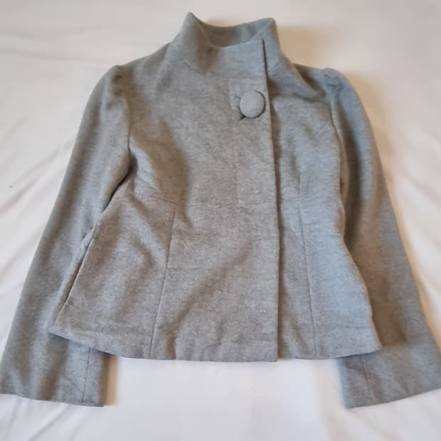 빈티지 모리걸 하구미 갸루 그레이 코트