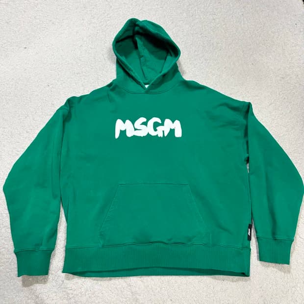 MSGM 로고 후드티 그린 L