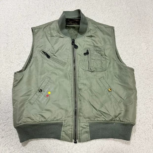 빈티지 군용 조끼 점퍼 L