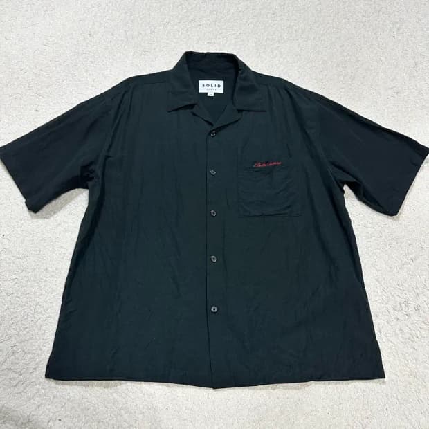 솔리드옴므 반팔 셔츠 블랙 105