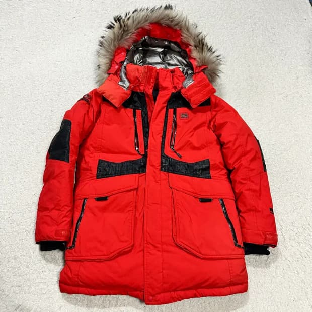 코오롱스포츠 패딩 레드 90