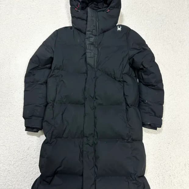 스파이더 롱패딩 블랙 m 95