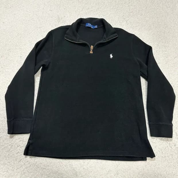 폴로 랄프로렌 블랙 하프집업 니트 L