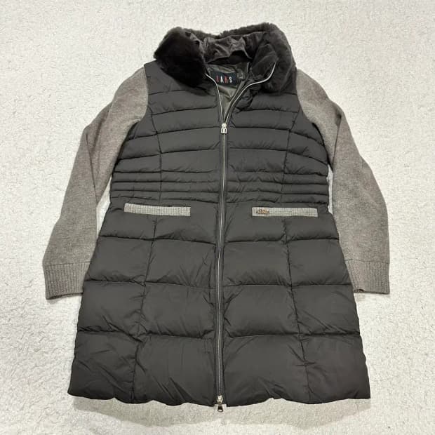 닥스 니트 소매 패딩 코트 90