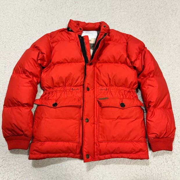 버버리 레드 푸퍼 패딩 자켓 14y