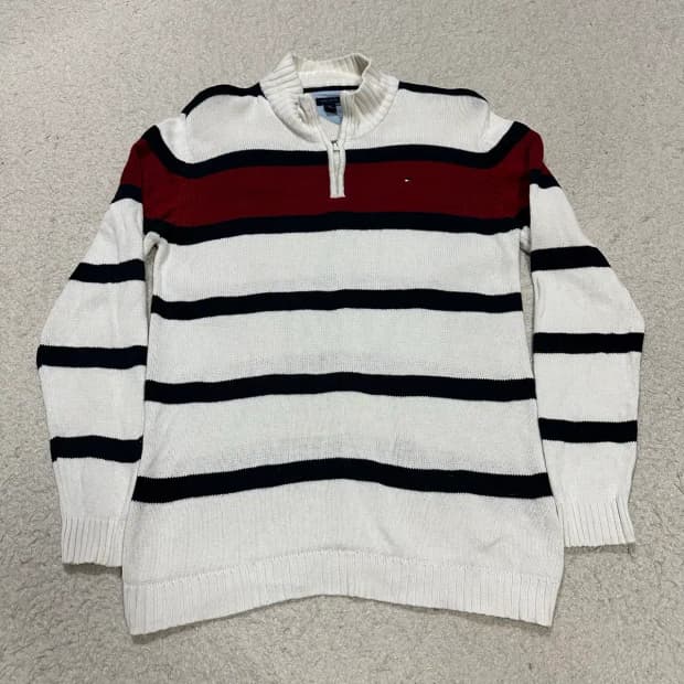 타미힐피거 반집업 니트