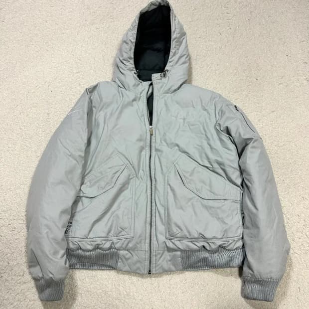 나이키 후드 패딩 자켓 회색 xl