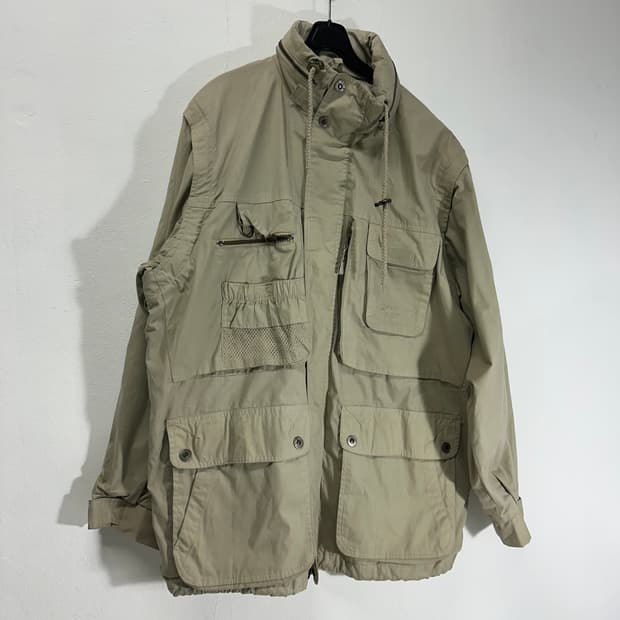 L VTG 빈티지 베이지 팔절개 헌팅자켓