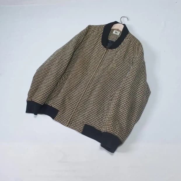 라코스테 체크 블루종 자켓