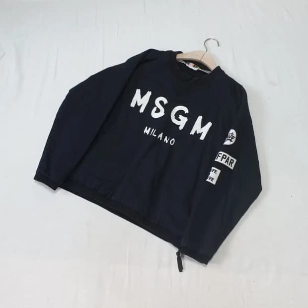 MSGM 블랙 맨투맨 웜업 여성용