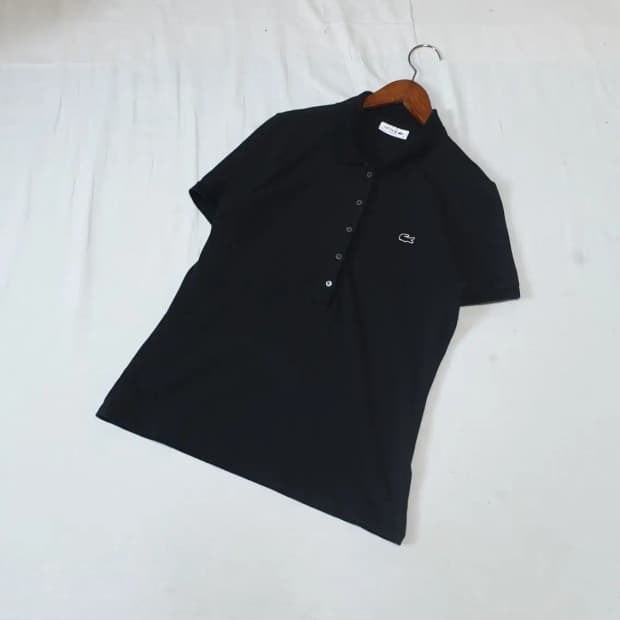 라코스테 블랙 PK 반팔 티셔츠 여성용